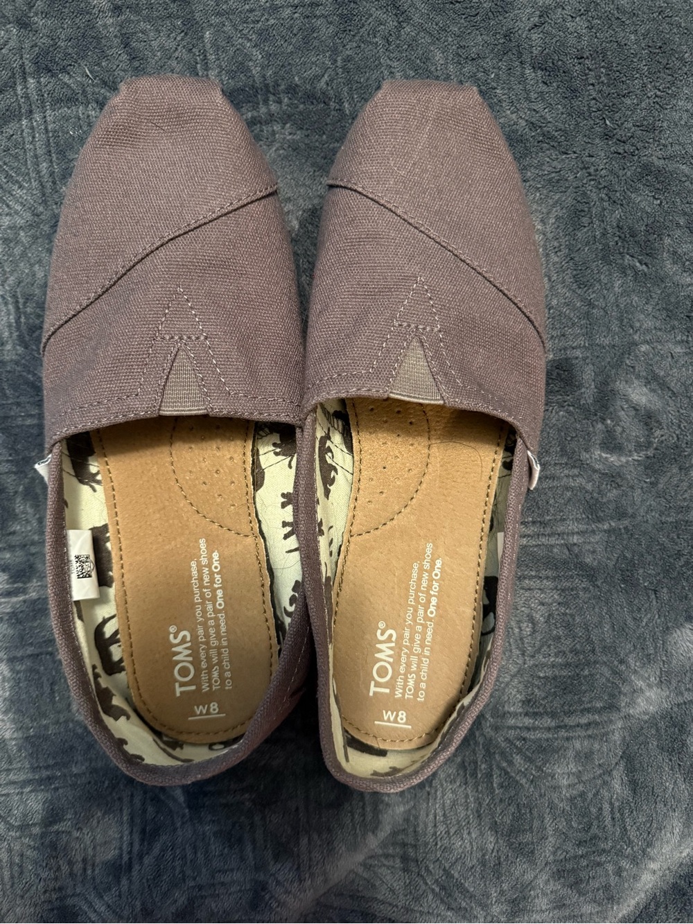 TOMS Women's Slip-On Canvas Shoes in Gray (W8)